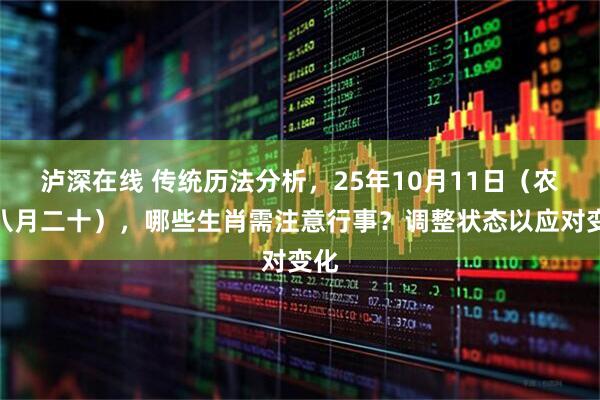 泸深在线 传统历法分析，25年10月11日（农历八月二十），哪些生肖需注意行事？调整状态以应对变化